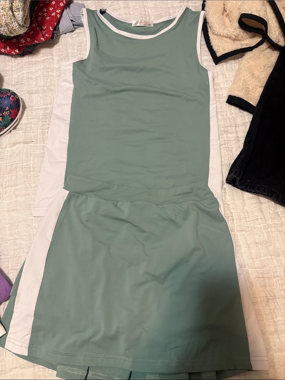 Zaclotre Girls Tennis Outfit Tank Top & Skort Set β Size 140